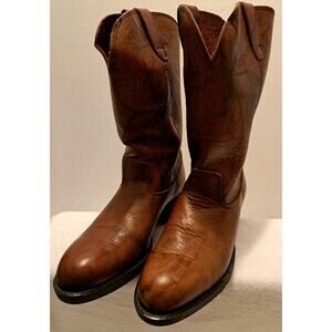 Georgia G5755 Farm & Ranch Brown Leather Cowboy Work Boots Men's Size 10 M